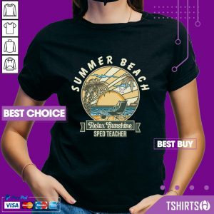 Sped Teacher Summer Beach Relax Sunshine V-neck