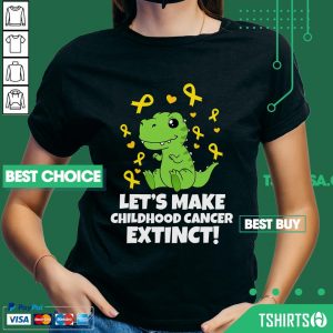 Let's Make Childhood Cancer Extinct Dinosaur V-neck