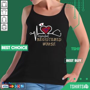 Essential Registered Nurse Stethoscope Heartbeat Leopard Tank Top
