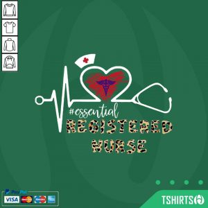 Essential Registered Nurse Stethoscope Heartbeat Leopard