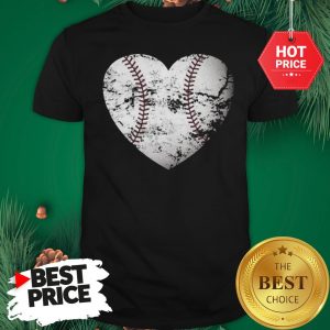 Baseball Heart Distressed Gift For Baseball Mom Shirt