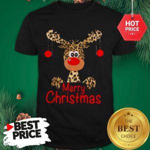 Official Leopard Reindeer Merry Christmas Funny Shirt