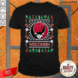 Pretty Wisconsin Badgers Grateful Dead Ugly Christmas Shirt