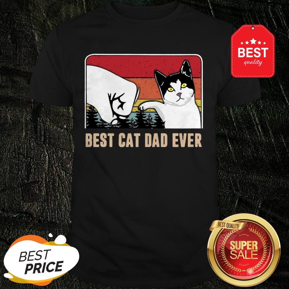 Official Best Cat Dad Ever Sunset Vintage Shirt