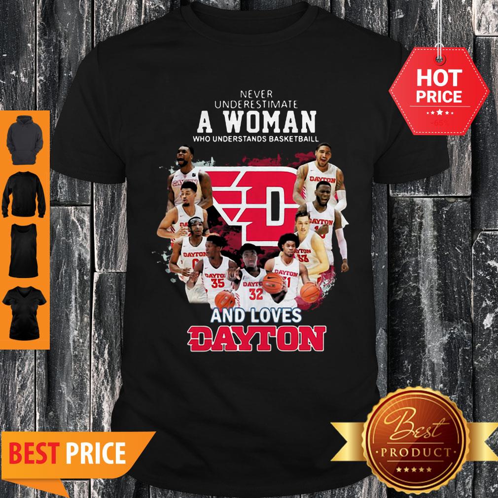 Never Underestimate A Woman Who Understands Basketball And Love Dayton Shirt