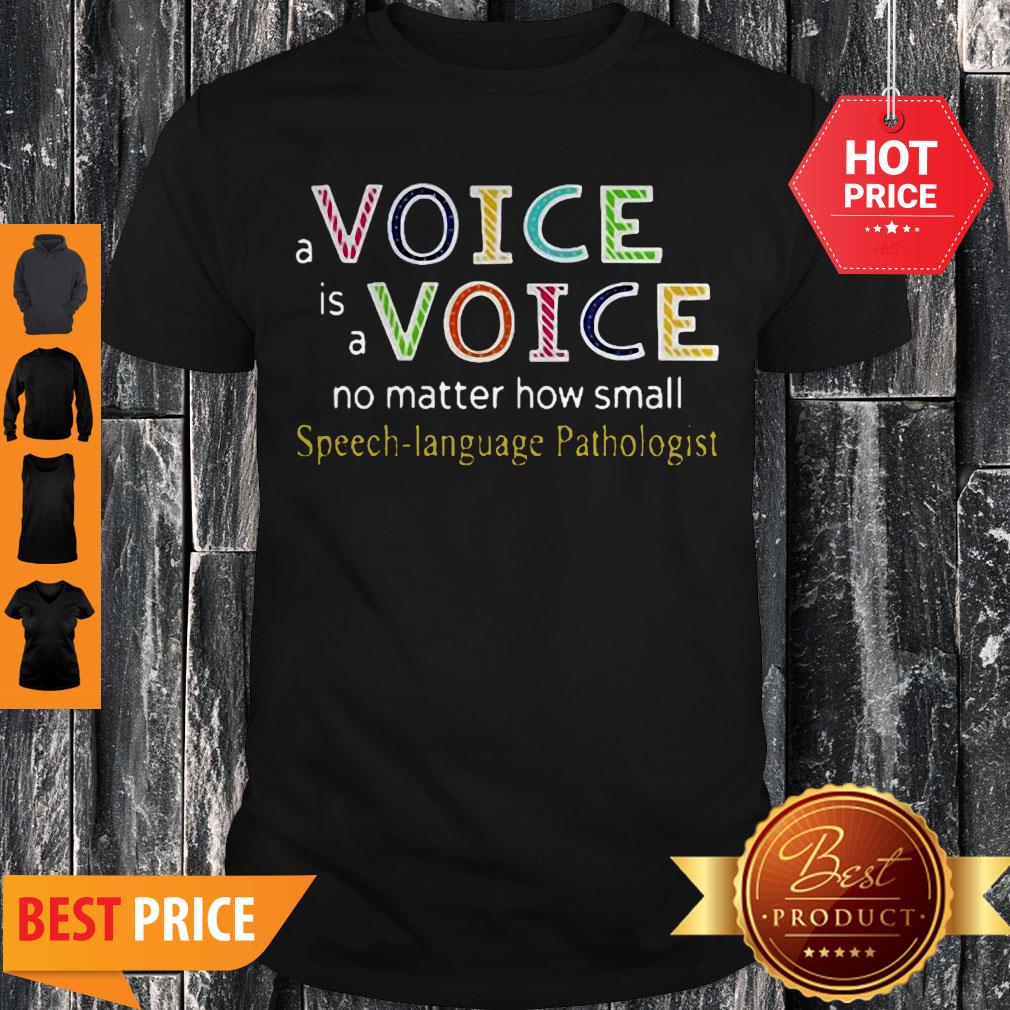 A Voice Is A Voice No Matter How Small Speech Language Pathologist Shirt
