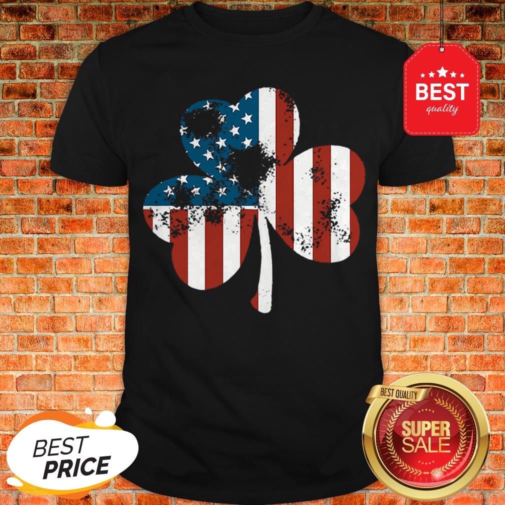 Official Clover St Patrick’s Day Shamrocks Irish American Flag Shirt