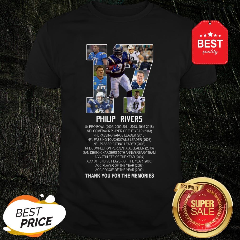 17 Philip Rivers Los Angeles Chargers Thank You For The Memories Shirt