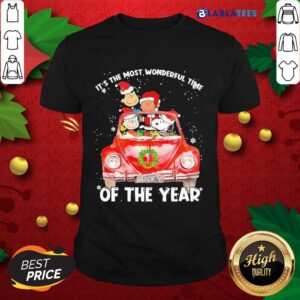 Snoopy And Friends Santa It'S The Most Wonderful Time Of The Year Christmas Shirt