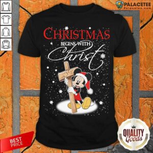 Happy Mickey Mouse Christmas Begins With Christ Shirt