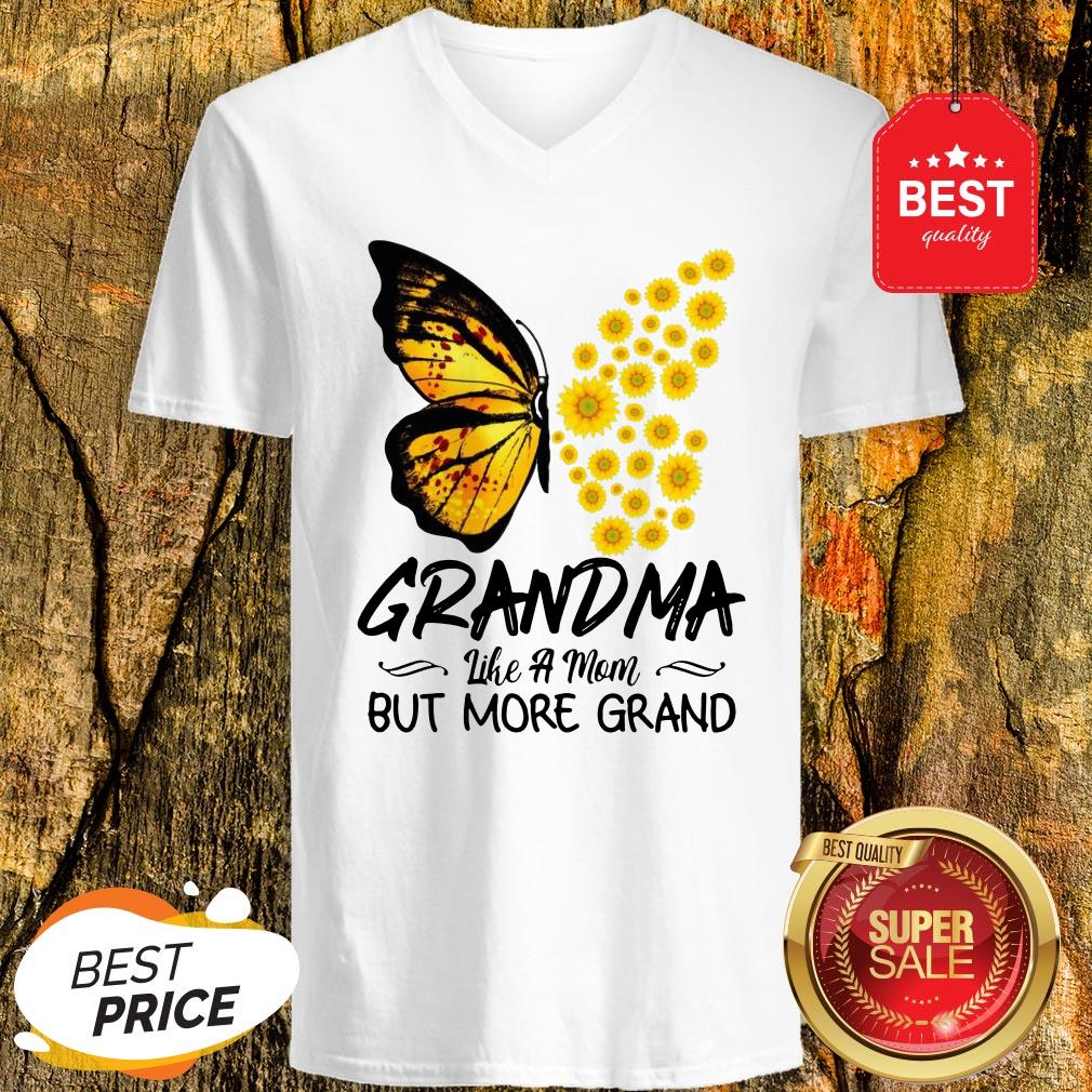 Butterfly And Sunflower Grandma Like A Mom But More Grand Shirt