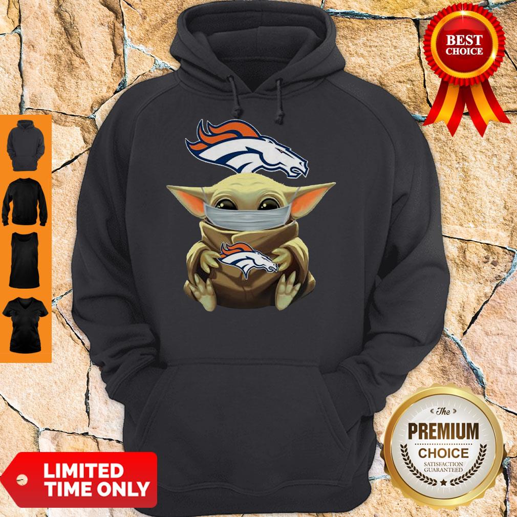 Official Baby Yoda Face Mask Denver Broncos Tee Shirt