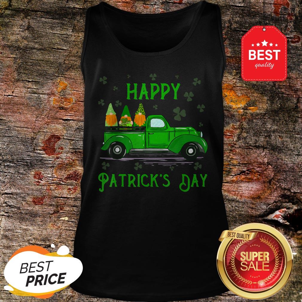 Happy Saint Patrick’s Day Cool Green Gnomes Truck Shamrock Shirt