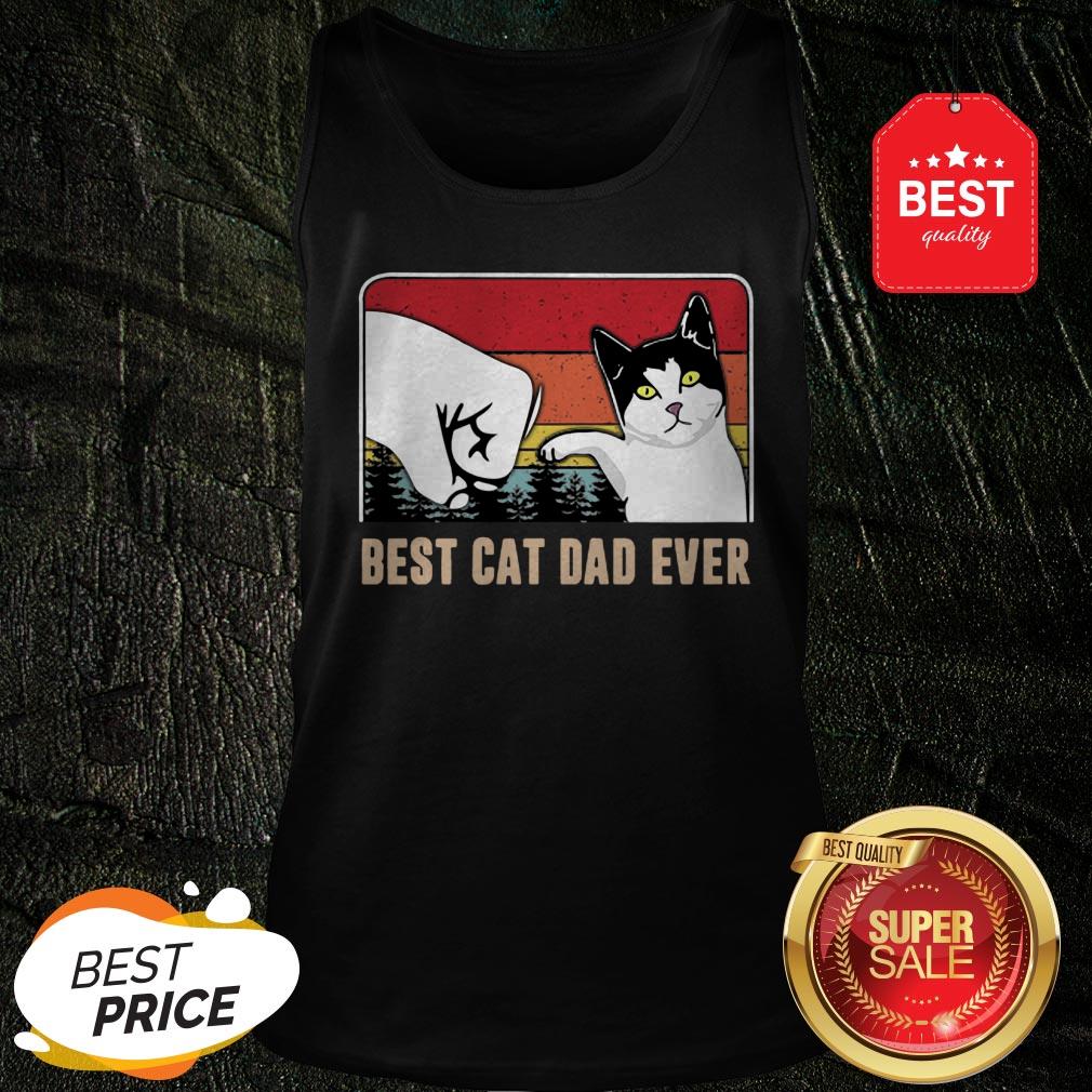 Official Best Cat Dad Ever Sunset Vintage Shirt
