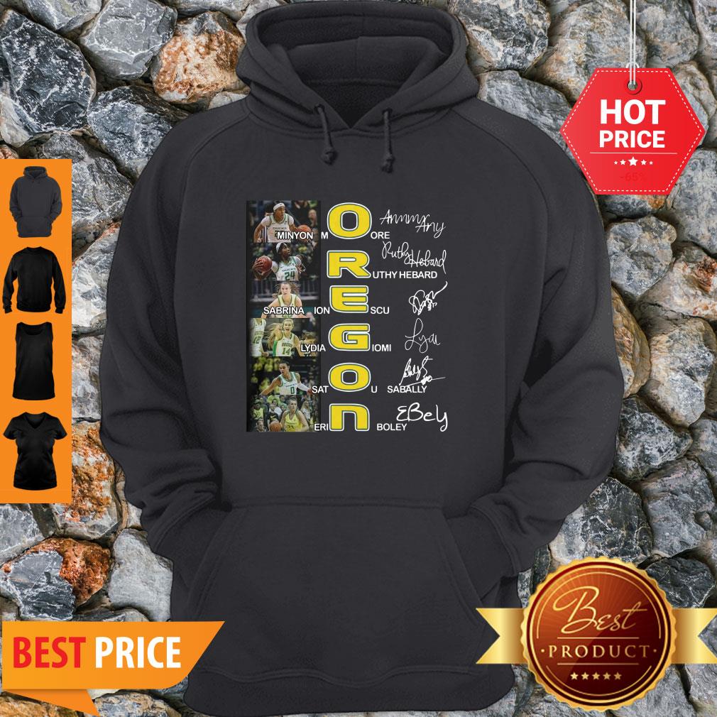 Oregon Ducks Minyon Moore Ruthy Hebard Signatures Shirt