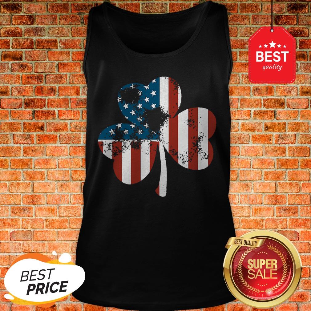 Official Clover St Patrick’s Day Shamrocks Irish American Flag Shirt