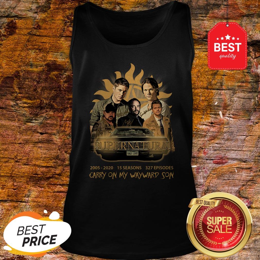 Official Supernatural 2005 2020 15 Seasons 327 Ep Carry On My Wayward Son Shirt