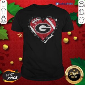 Awesome Georgia Bulldogs Football Diamond Heart Shirt