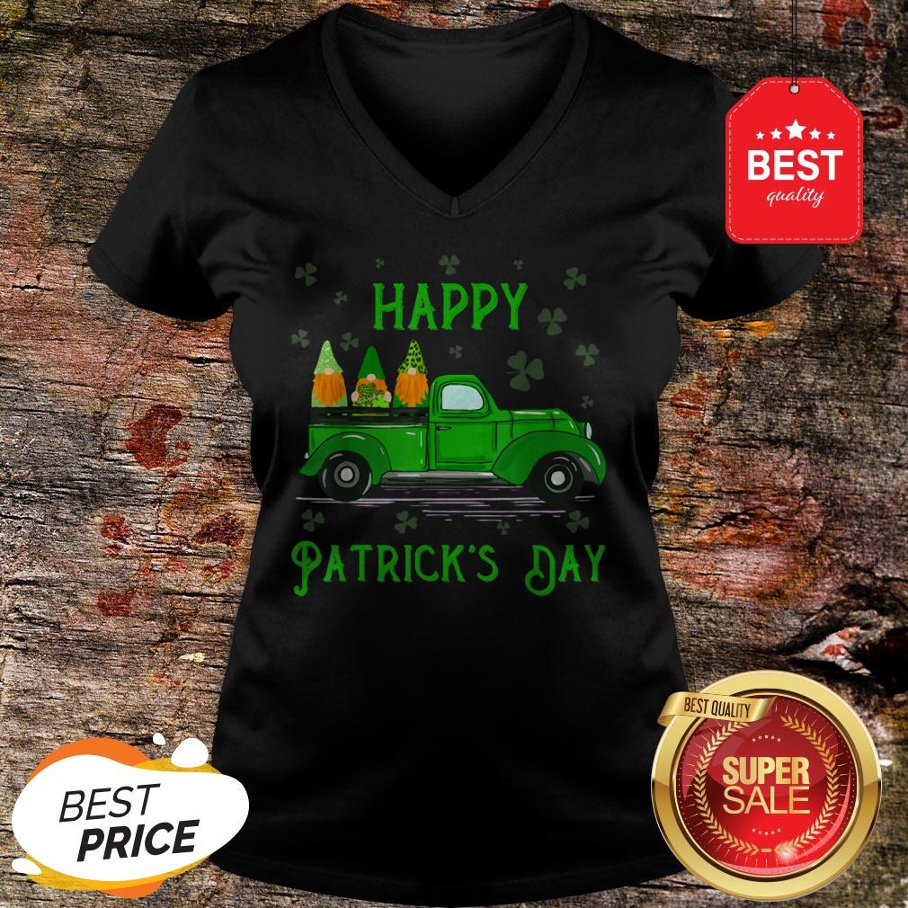 Happy Saint Patrick’s Day Cool Green Gnomes Truck Shamrock Shirt