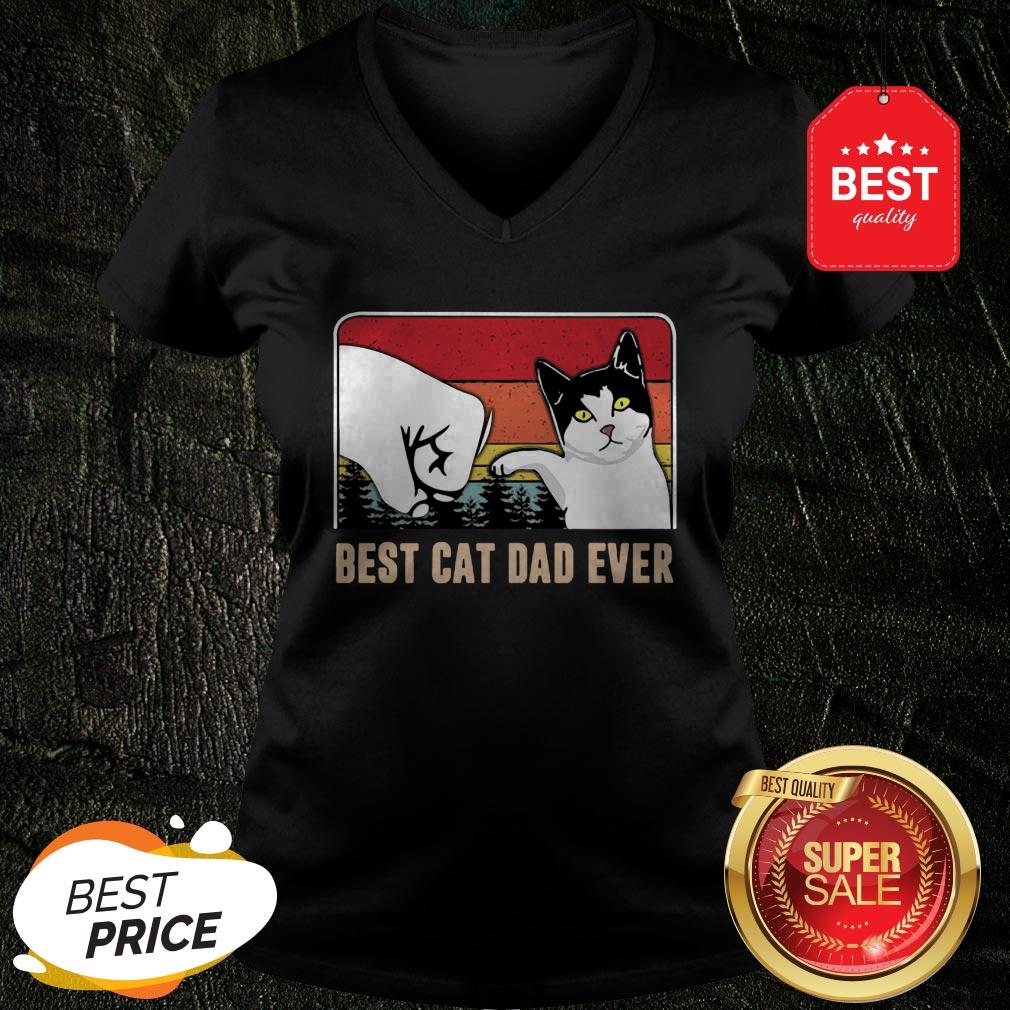 Official Best Cat Dad Ever Sunset Vintage Shirt