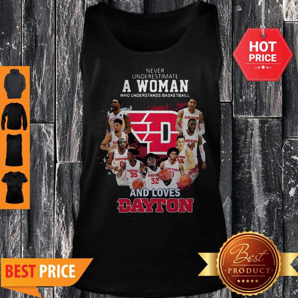 Never Underestimate A Woman Who Understands Basketball And Love Dayton Shirt