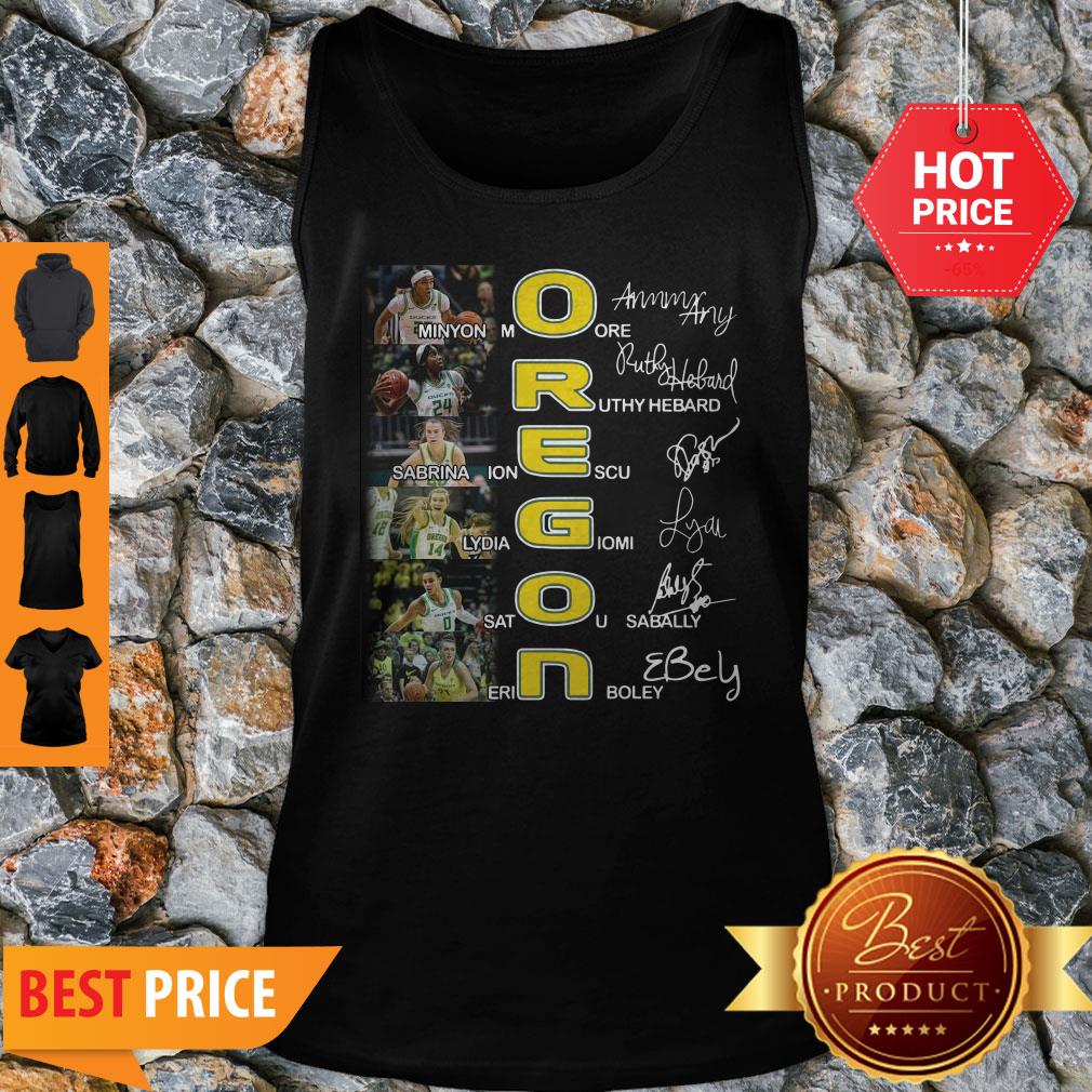 Oregon Ducks Minyon Moore Ruthy Hebard Signatures Shirt