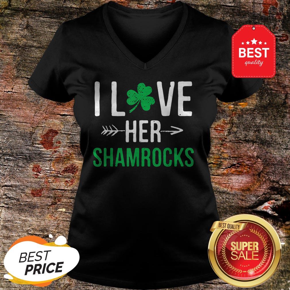 I Love Her Shamrocks St Patrick’s Day Couples Gifts Shirt