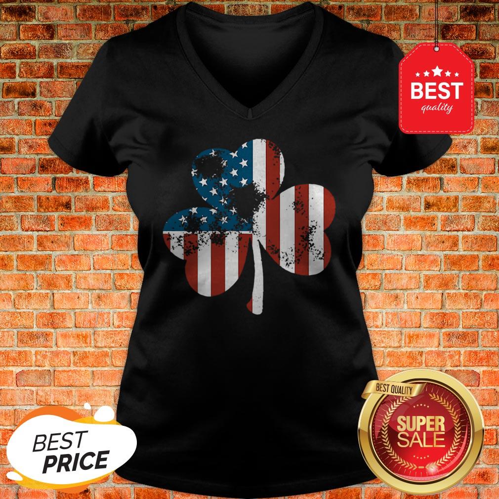 Official Clover St Patrick’s Day Shamrocks Irish American Flag Shirt