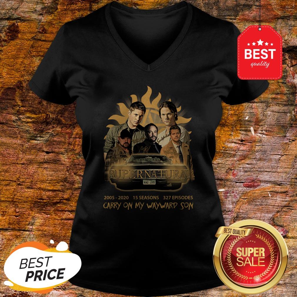 Official Supernatural 2005 2020 15 Seasons 327 Ep Carry On My Wayward Son Shirt