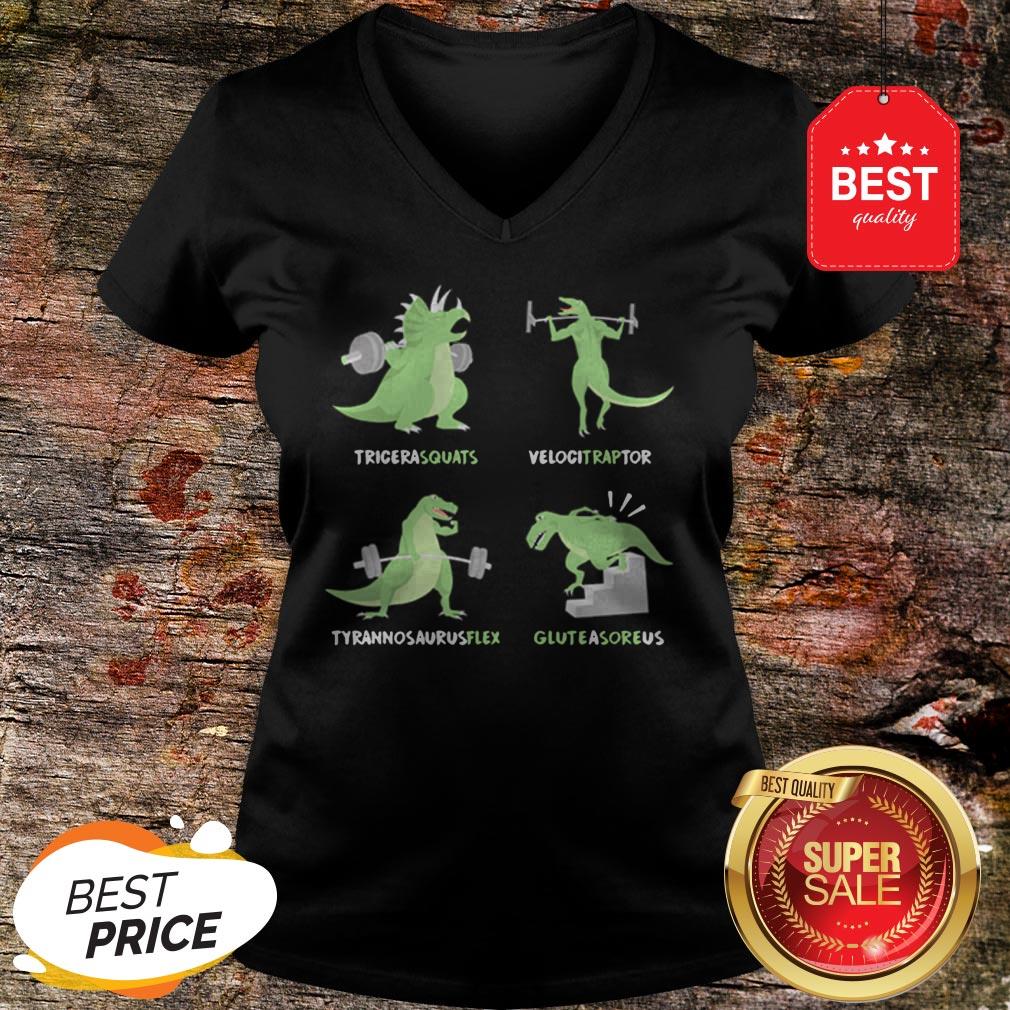 Dinosaur Tricera squats Velocitraptor Tyrannosaurus flex Gluteasoreus Shirt