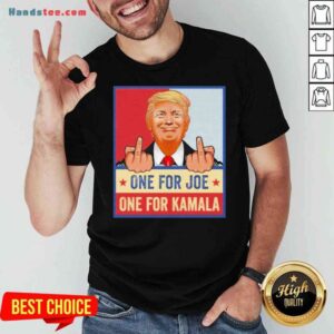 Good Middle Finger Fuck Biden Fuck Kamala Harris Pro Trump President Print On Back Shirt