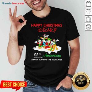 Perfect Happy Christmas Disney 92th Anniversary Thank You For The Memories Shirt
