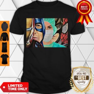 Nice Iron Man Captain Batman Ron Man Captain Batman Spiderman Nurse Superhero Shirt