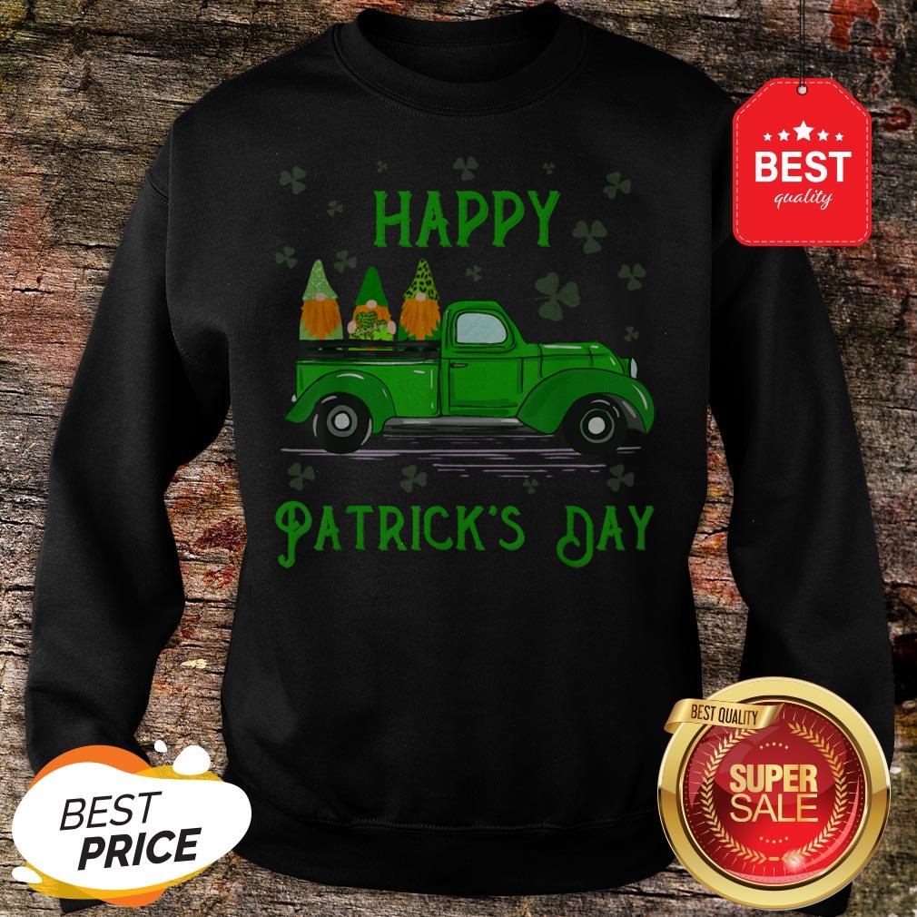 Happy Saint Patrick’s Day Cool Green Gnomes Truck Shamrock Shirt