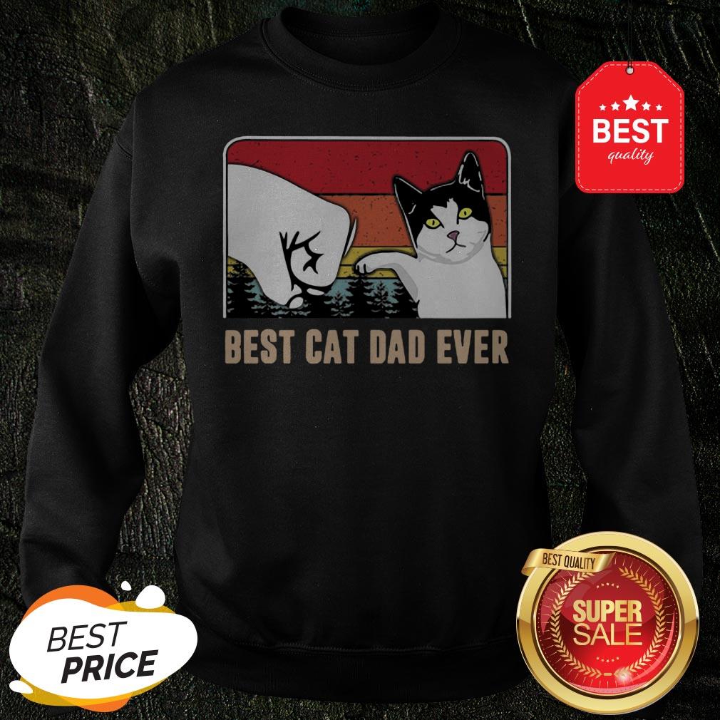 Official Best Cat Dad Ever Sunset Vintage Shirt