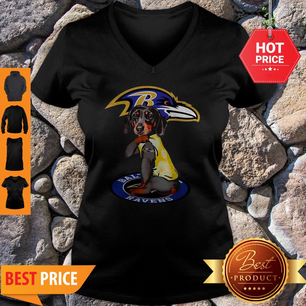 Official Dachshund Baltimore Ravens Tattoo Shirt
