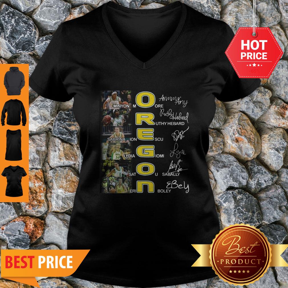 Oregon Ducks Minyon Moore Ruthy Hebard Signatures Shirt
