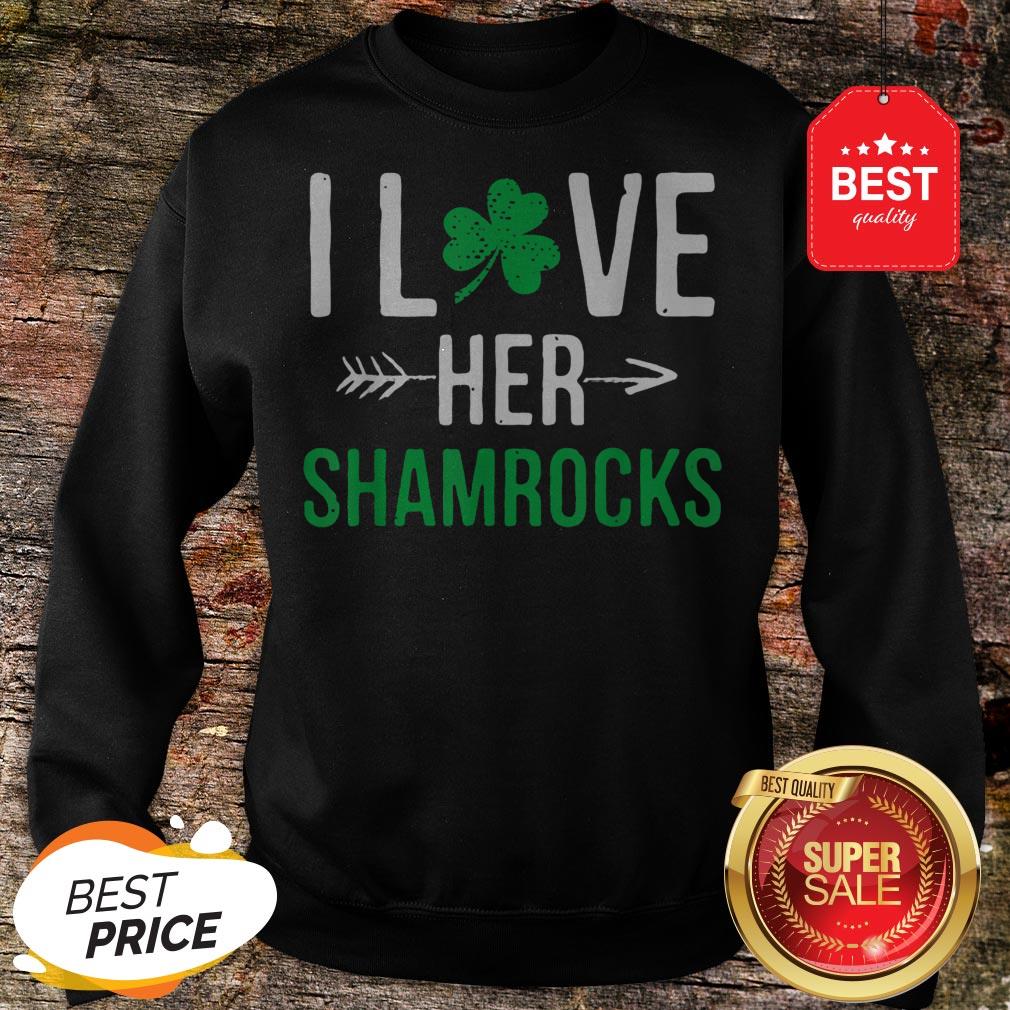 I Love Her Shamrocks St Patrick’s Day Couples Gifts Shirt