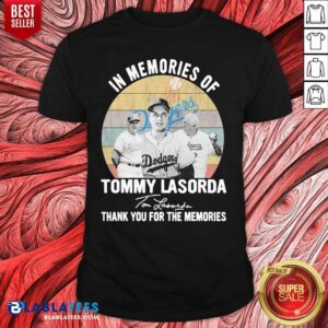 Funny In Memories Of Tommy Lasorda Thank You For The Memories Signatures Vintage Shirt