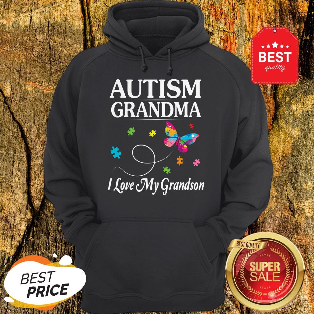 Butterfly Autism Grandma I Love My Grandson Awareness Shirt