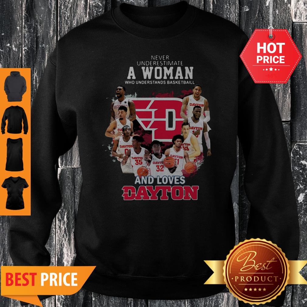 Never Underestimate A Woman Who Understands Basketball And Love Dayton Shirt