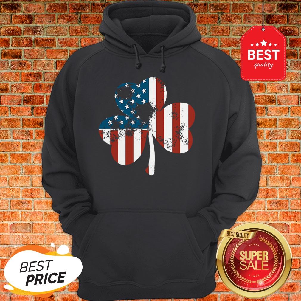 Official Clover St Patrick’s Day Shamrocks Irish American Flag Shirt