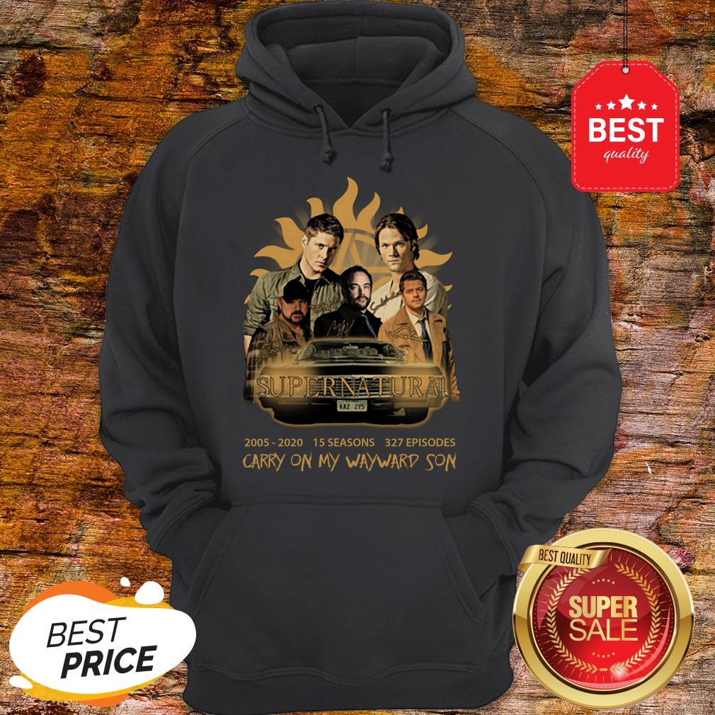 Official Supernatural 2005 2020 15 Seasons 327 Ep Carry On My Wayward Son Shirt