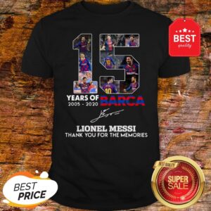 15 Years Of Barcelona Signature Lionel Messi Thank For Memories Shirt
