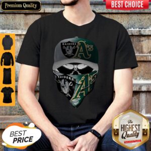 Nice Oakland Raiders and Oakland Athletics skull shirt