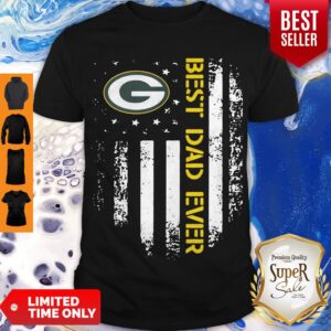 Top Green Bay Packers Best Dad Ever American Flag Shirt