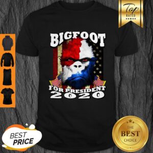 Bigfoot For President 2020 American Flag Shirt