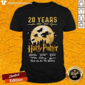 Funny 20 Years 2001 2021 Of Harry Potter Signature Thank You For The Memories Shirt