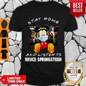 Top Mickey Stay Home And Listen To Bruce Springsteen Coronavirus Shirt