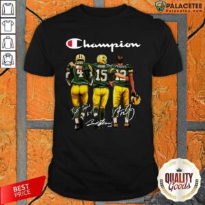 Perfect Green Bay Packers Champion Favre Starr Rodgers Signatures Shirt